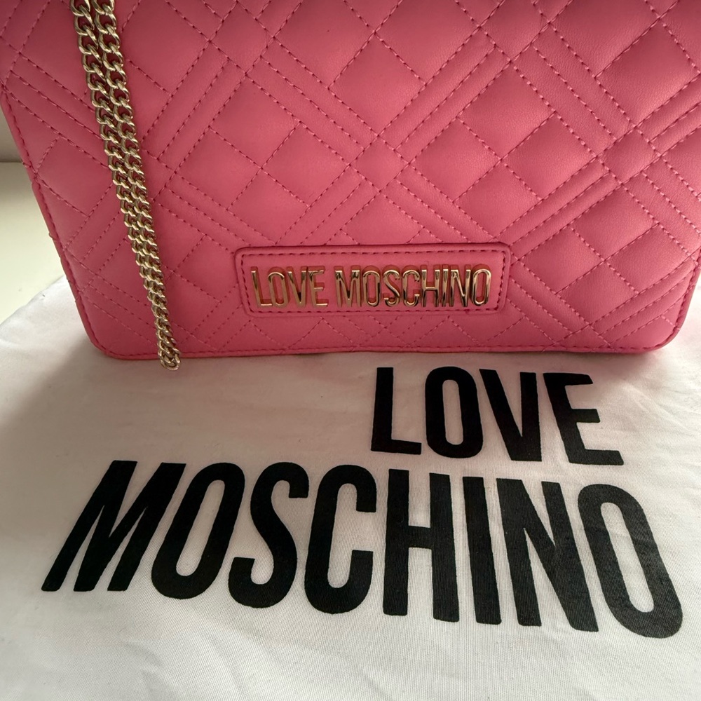 Love Moschino Pink Quilted Chain Bag